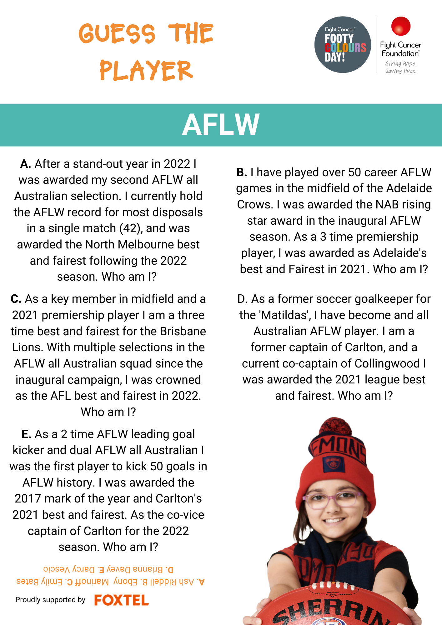 Guess the player - AFLW